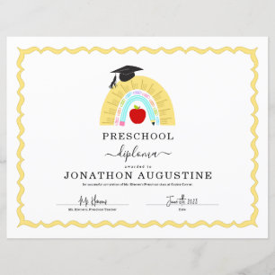 Lámina Diploma de graduación preescolar