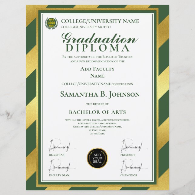 Lámina Diploma de Graduación Universitaria de la Escuela  (Anverso)
