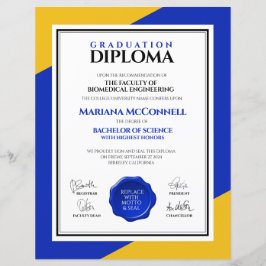 Lámina Diploma de la Escuela de Oro Azul
