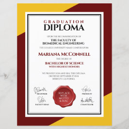 Lámina Diploma de la Escuela de Oro Rojo