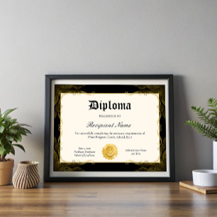 Lámina Diploma Editable Certificado de Graduación 11x8.5
