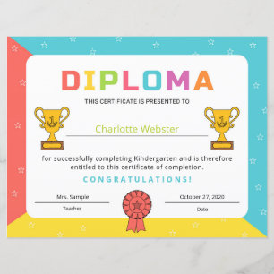 Lámina Diploma elemental de preescolarCertificado