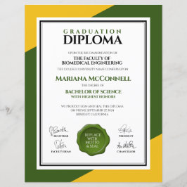 Lámina Diploma Universitario de la Escuela de Oro Verde