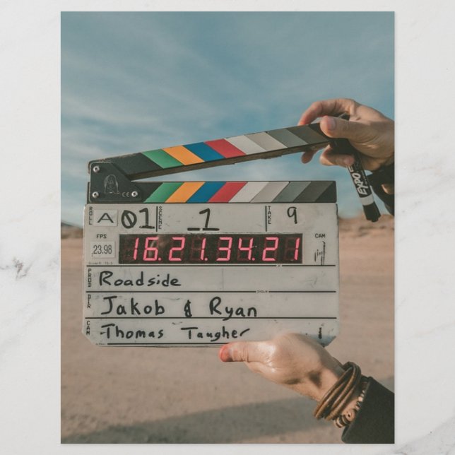 Lámina Director de cine Clap Film Cinema Camera (Anverso)