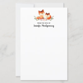 Lámina Diseño acuático de 2 zorros rojos pequeños