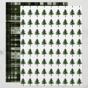 Lámina Diseño de árbol de yeso verde de doble caza