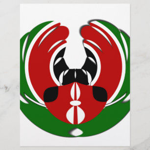 Lámina Diseño de arte de patrón de bandera keniana de dis