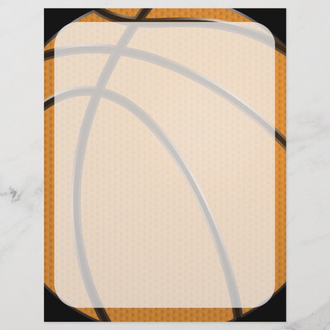 Lámina Diseño de baloncesto en Naranja y negro (Anverso)