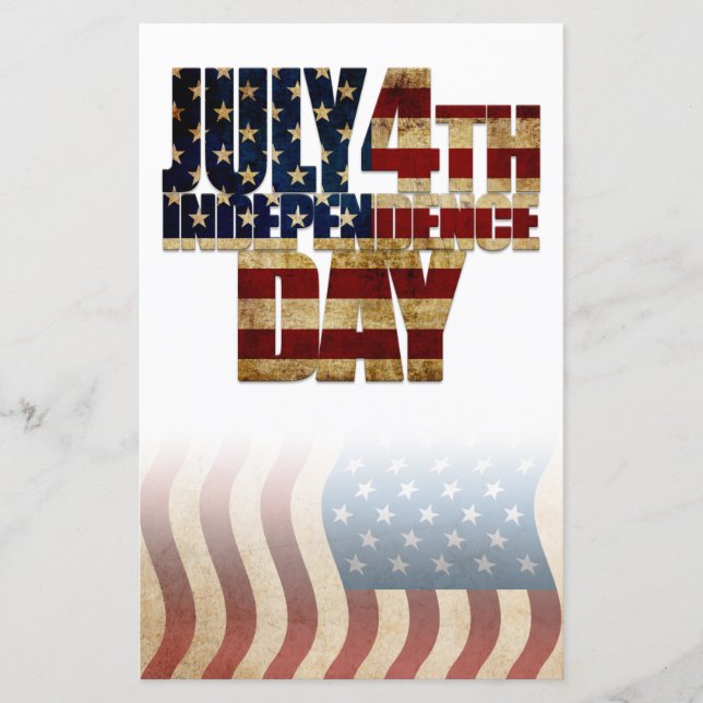 Lámina Diseño de bandera Patriótica del 4 de julio (Anverso)