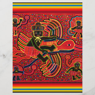 Lámina Diseño de Cigüeña India Kuna Trayendo Bebé