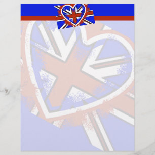 Lámina Diseño de corazón de bandera británica genial