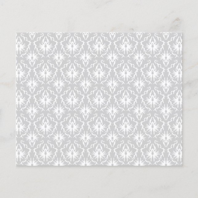 Lámina Diseño de Damasco de Gris Blanco y Pastel. (Anverso)