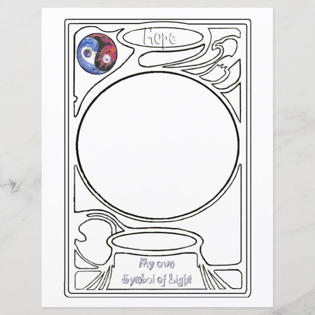 Lámina Diseño de dibujo de línea - Esperanza (Anverso)