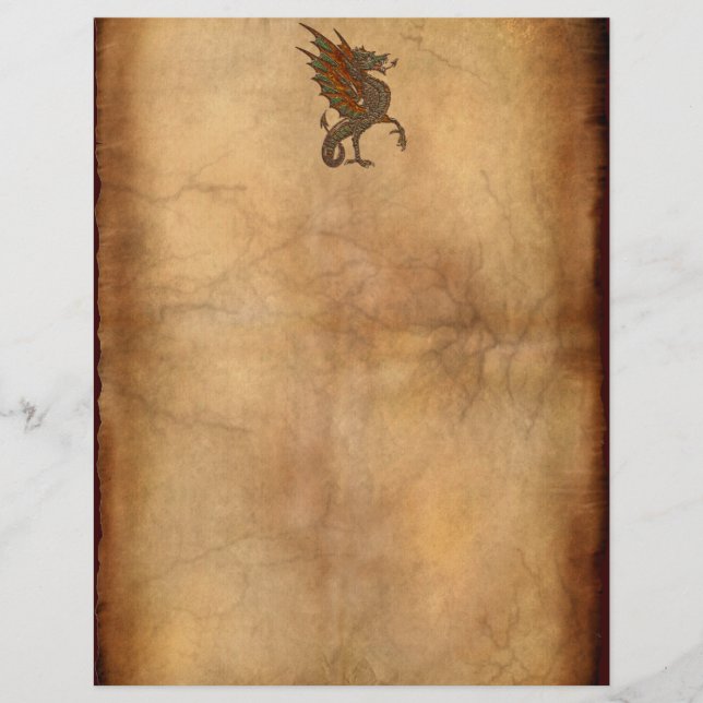 Lámina Diseño de dragón medieval (Anverso)