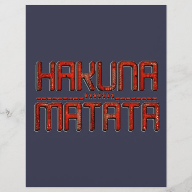 Lámina Diseño de Estrella Tecnológica Hakuna Matata 3D (Anverso)