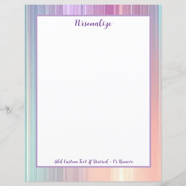 Lámina Diseño de franja de gradiente pastel de arcoíris p (Anverso)