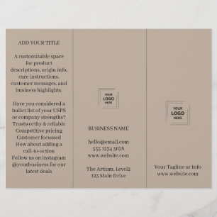 Lámina Diseño de marca Trifold de madera contrachapada de