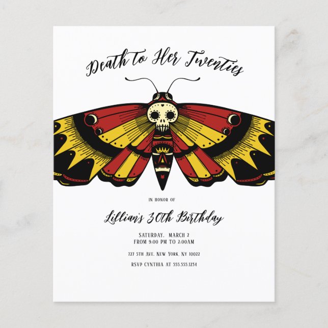 Lámina Diseño de marihuana y cráneo de cumpleaños de 20 a (Anverso)