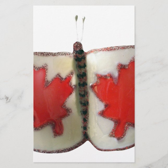 Lámina Diseño de mariposa de bandera canadiense (Anverso)