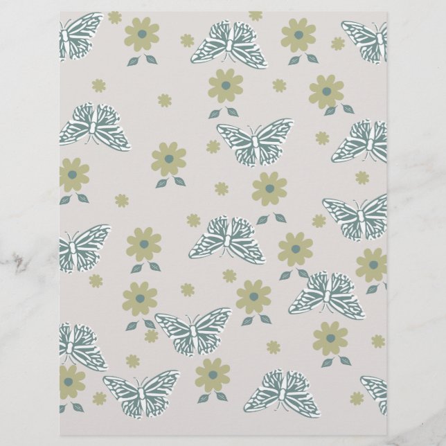 Lámina Diseño de mariposa verde (Anverso)