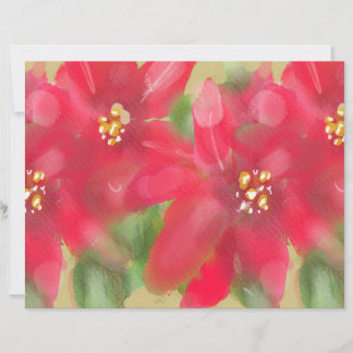 Lámina Diseño de Navidad de Poinsettia Pintada de Rojo y