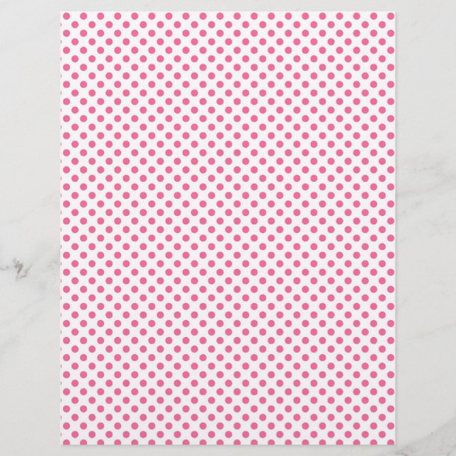 Lámina Diseño de papel de guion de puntos de polka rosa (Anverso)