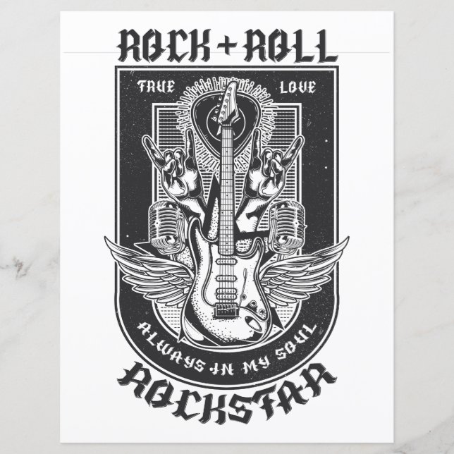 Lámina Diseño de rock de guitarra (Anverso)