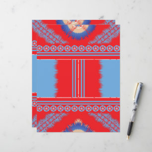 Lámina diseño de un patrón rojo y azul