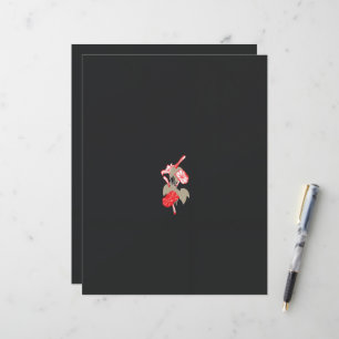 Lámina diseño de una flor roja sobre un fondo blanco