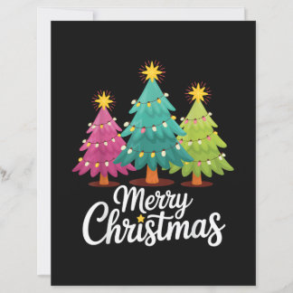 Lámina Diseño Divertido de Árbol de Navidad Colorido Feli