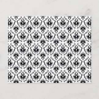 Lámina Diseño elegante de Damasco, blanco y negro.