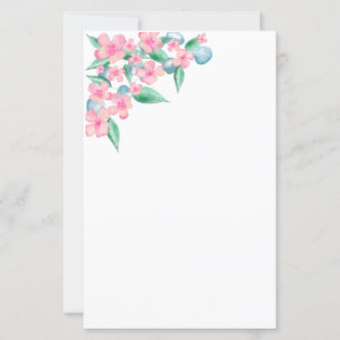Lámina Diseño floral de acuarela rosa