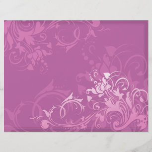 Lámina diseño floral de remolino rosa bonito