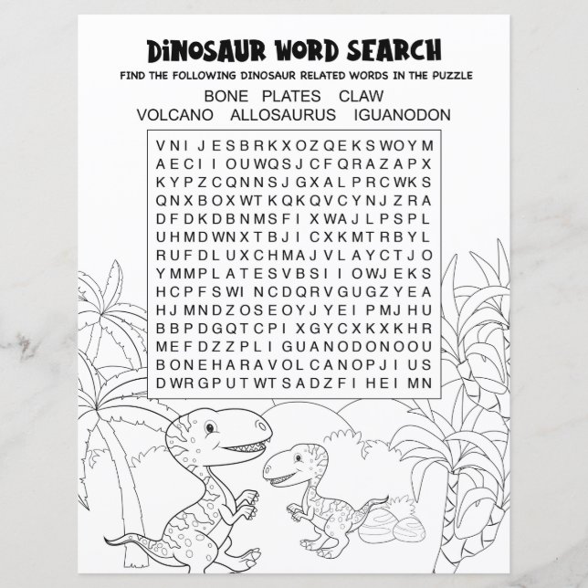 Lámina Diversión Actividad Infantil Rompecabezas de Dinos (Anverso)