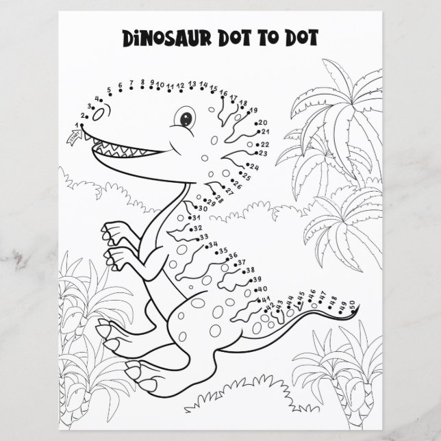 Lámina Diversión Actividad para Niños Dinosaurio Conecta  (Anverso)