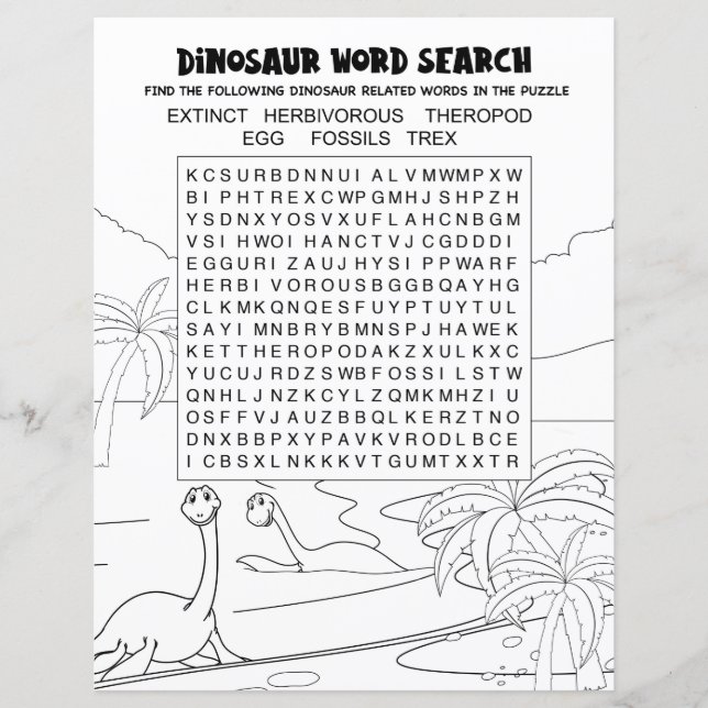 Lámina Diversión infantil actividad rompecabezas de dinos (Anverso)