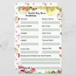 Lámina diversión Predicciones Baby Shower Juego hongo