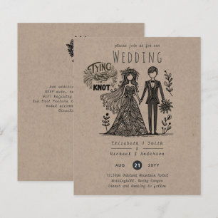 Lámina Divertido Personalizado Boda Bride Groom Handdraw