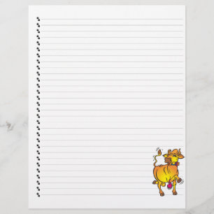 Lámina Divertido Personalizado Cow Lined Mascota Letterhe