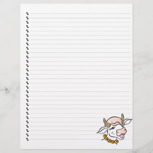 Lámina Divertido Personalizado Cow Lined Mascota Letterhe