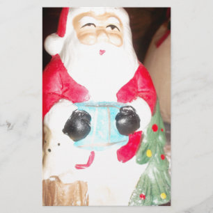 Lámina Divertido Santa con la impresión de arte de nieve