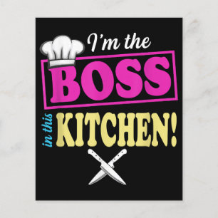 Lámina Divertido Soy El Jefe En Esta Camiseta Cocinando