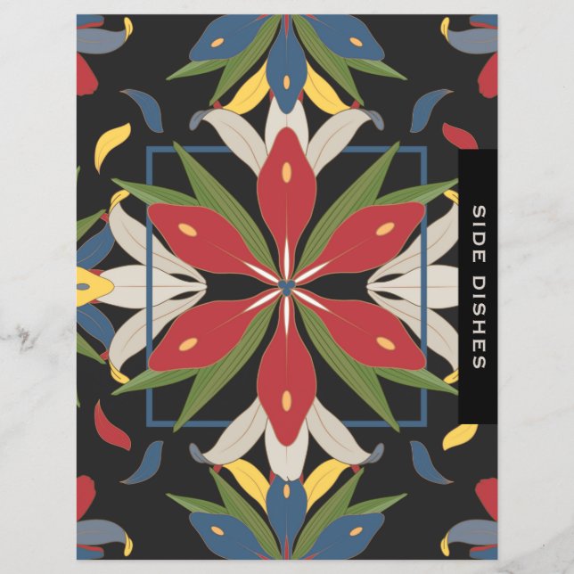 Lámina Divisor de capítulo de receta de mosaico de cocina (Anverso)