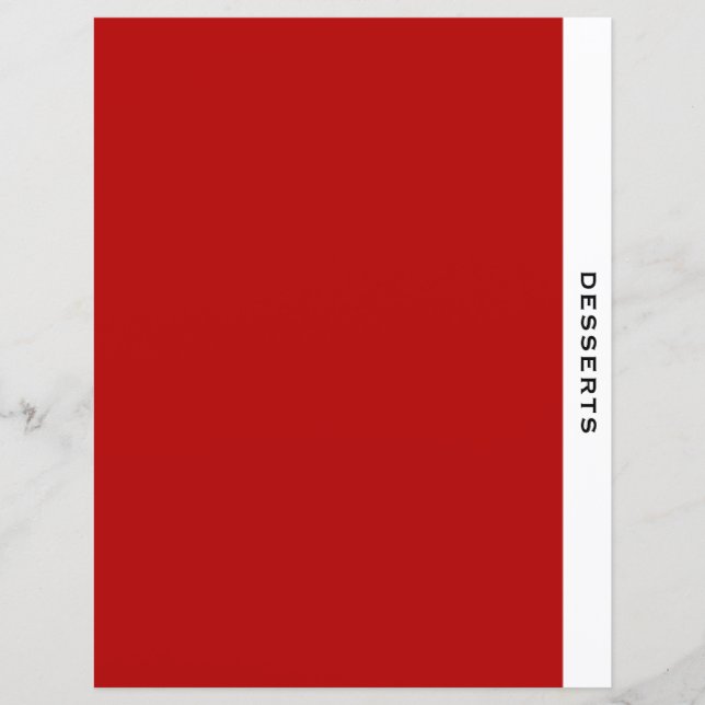 Lámina Divisor de capítulo | Postres | Blanco y negro roj (Anverso)