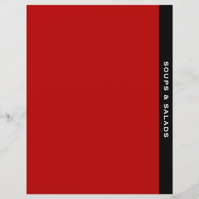 Lámina Divisor de categoría | Sopa y ensalada | Blanco ne (Anverso)