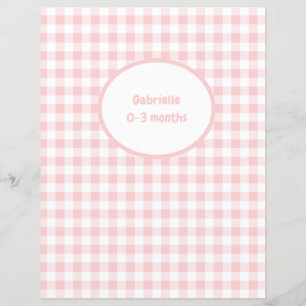 Lámina Divisor de Gingham Rosa - Inserto de Álbum de Foto