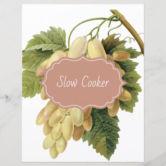 Lámina Divisor de la receta de uvas blancas botánicas (Anverso)