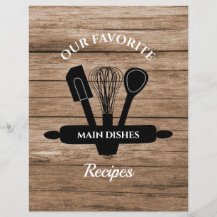 Lámina Divisor de libros de cocina con fichas de madera r