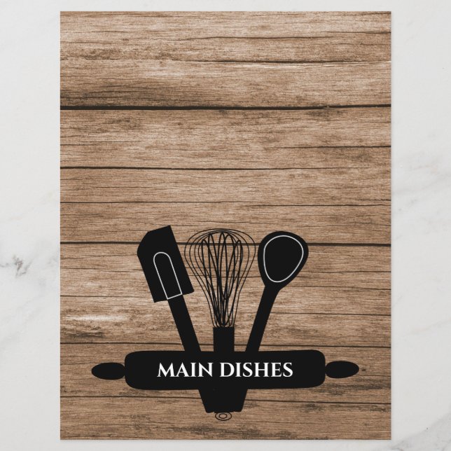 Lámina Divisor de libros de cocina de la familia Rustic W (Anverso)