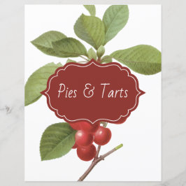 Lámina Divisor de receta de cerezo botánico